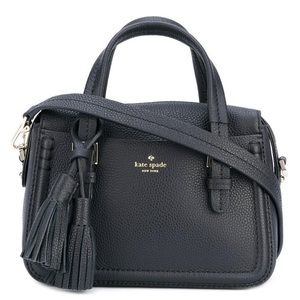 Kate Spade Black Leather Crossbody Tote, Size Medium, with Matching Wallet